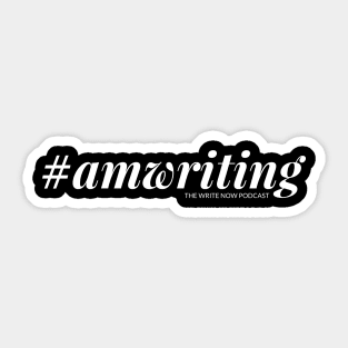 #amwriting - white ink Sticker